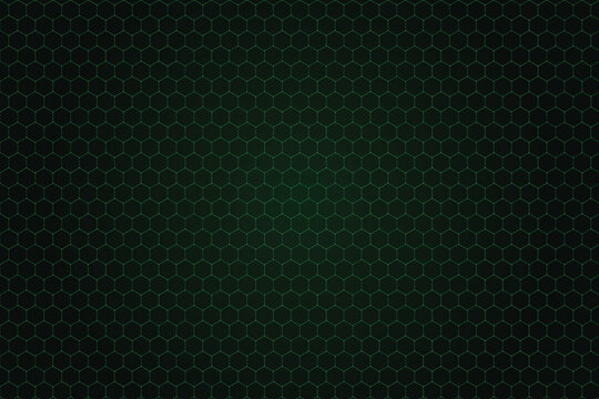 Neon green hexagonal grid pattern on dark background, honeycomb pattern geometric abstract