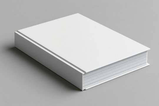 Blank book on a gray surface for writing ideas and notes in a simple and clean design