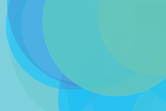 Overlapping translucent circles in shades of blue and teal abstract background, color