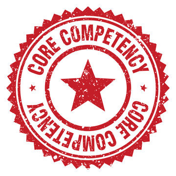 core competency red grunge round stamp. core competency stamp
