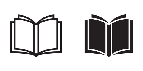 Two open book icons, one outline and one solid, representing reading and education. © Maruf