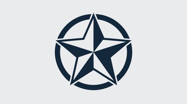 Star symbol vector illustration featuring a geometric five pointed star shape enclosed within a circular frame for modern graphic design