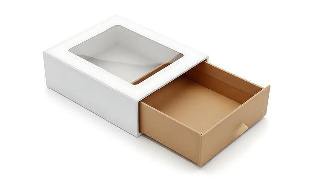 Minimalist Metallic Cardboard Box with Sleek Compartments Reflective Surface
