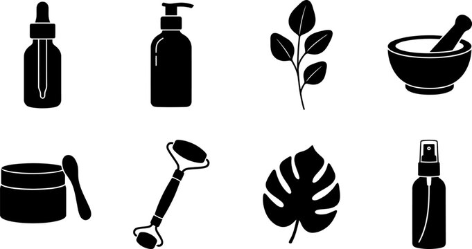 Nursery and baby themed vector icon set featuring moon cloud rainbow hot air balloon elephant and rocking chair