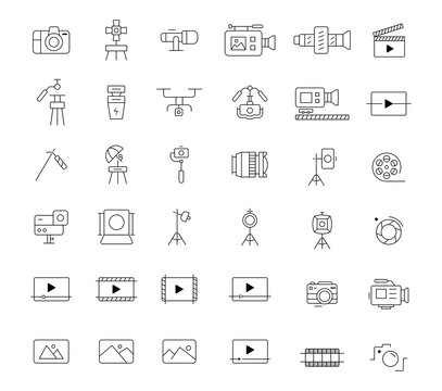 Photography Videography Icon Pack &ndash; Minimal Vector Set