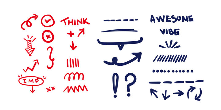 notes doddle collection set,bold style ink line,hand drawn doddle line and element  graphic design, emphasis,fat bold line collection,
