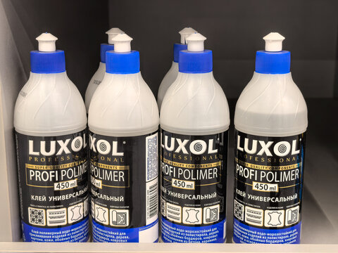 Luxol Profi Polimer Universal Glue Bottles on Shelf