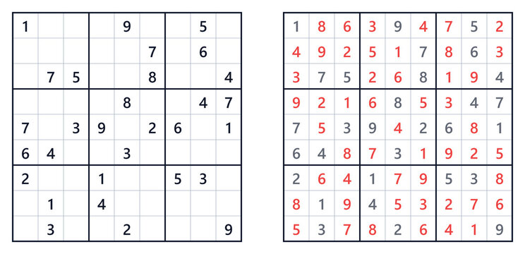 Sudoku puzzle 9x9 hard for adults printable with answers A4