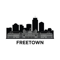 Obraz premium City skyline silhouette against white background featuring architectural details