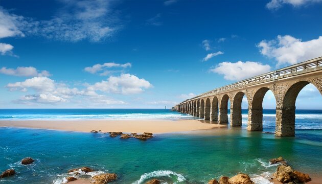 sea beach and bridge