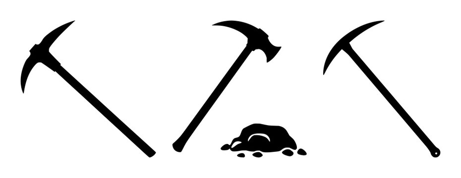 Data mining icon set with abstract binary code pattern featuring pickaxe, digital analytics, programming with cyberspace and blockchain