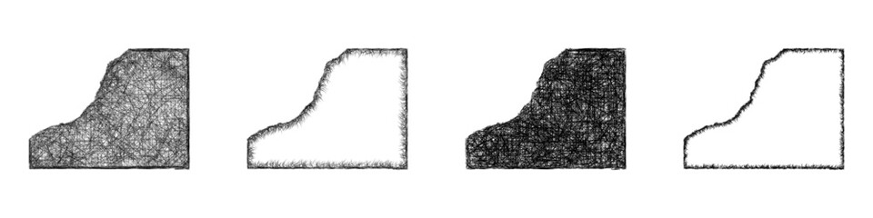 Fototapeta premium Sketch black and white Starke County (Indiana) outline map design set