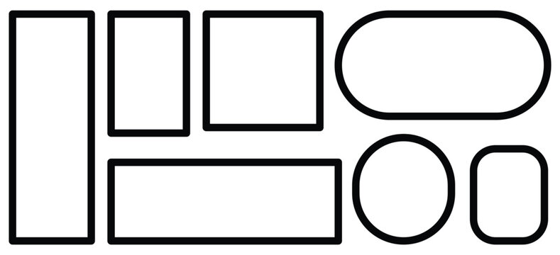 Creative vector Template Collage consisting of 8 frames for a photo of a square and rectangular shape. Collage Frames for photo.
