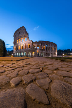 The Colosseum at night, Rome, Italy