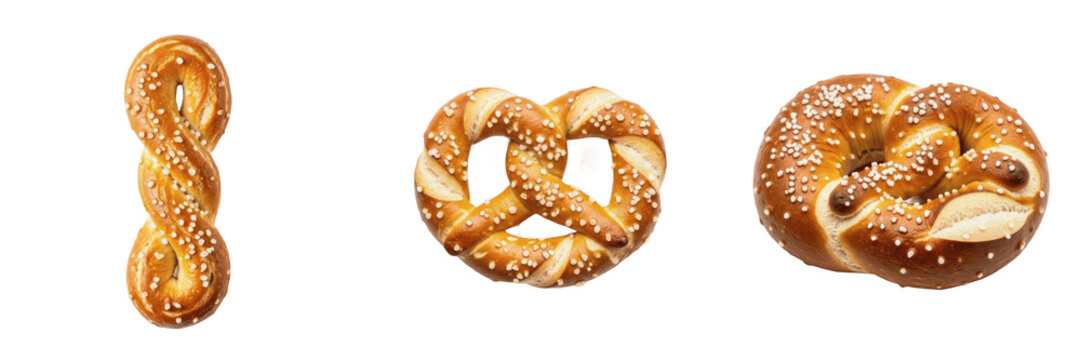 German Pretzel Twist PNG Set, Transparent Background Salted Bavarian Pretzels Clipart, Isolated Bakery Snack Elements for Graphic Design, Oktoberfest Food Illustration, Golden Crust Pastry Cutouts for