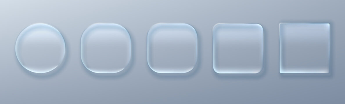 Elegant liquid glass interface element with transparent glossy finish and frosted effect. Modern 3D frame suitable for buttons, screens and UI layouts.