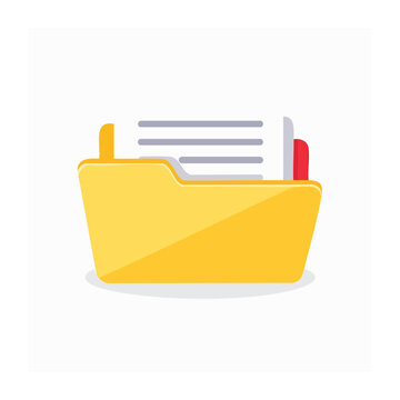 Yellow file folder with documents icon