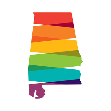 Colorful Alabama State Map logo template. Vector illustration.