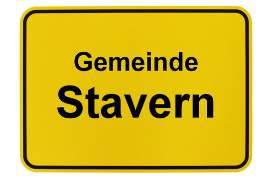 Illustration eines Ortsschildes der Gemeinde Stavern in Niedersachsen	