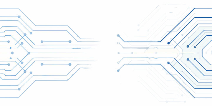 Circuit board lines pattern on a white background minimalist design