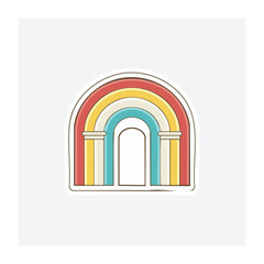 Fototapeta premium Flat design rainbow illustration with white background