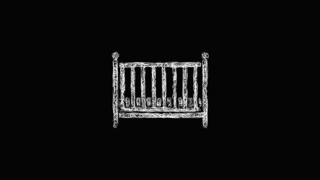 Sketch crib icon animation - smooth progressive reveal