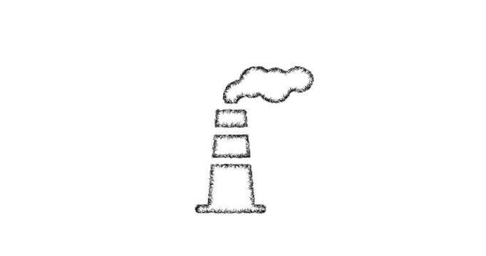 Sketch smokestack icon animation - smooth progressive reveal