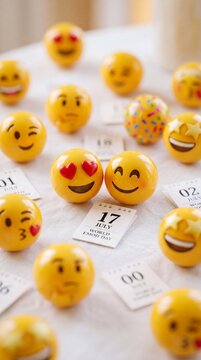 Smiling emojis on calendar world emoji day