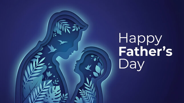Happy Father&rsquo;s Day Banner Design with Elegant Typography and Modern Style Celebration Template for Social Media and Greeting Card Background