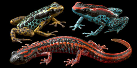Fototapeta premium Exotic Vibrant Amphibian: Close-Up of Colorful Frog in Natural Habitat - Wildlife & Ecology in Rainforest Conservation Photography
