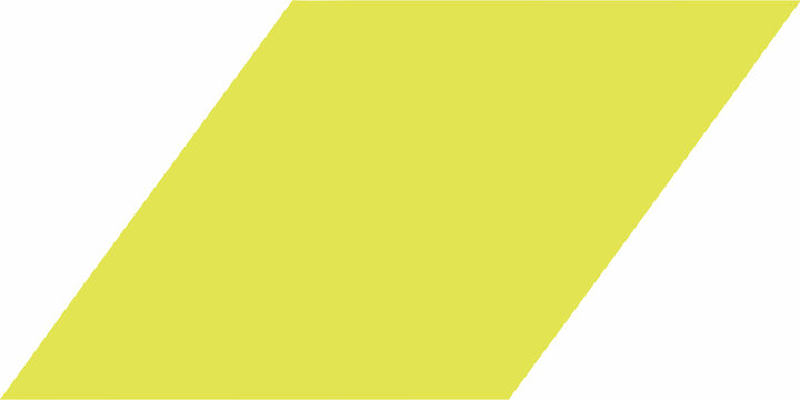 Yellow parallelogram shape on a white background a simple geometric form