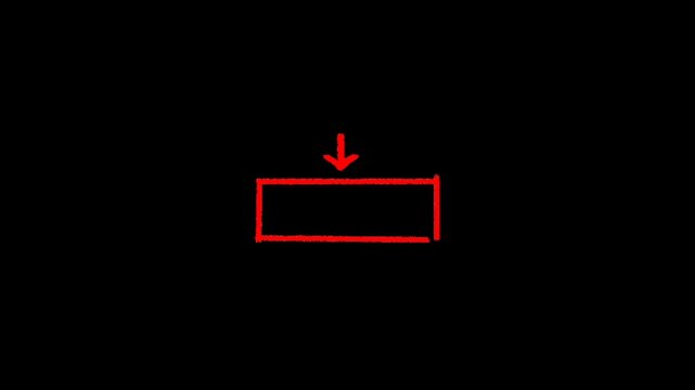 A red rectangle with an arrow pointing down to it on a black background