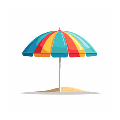 Obraz premium Colorful beach umbrella on sand