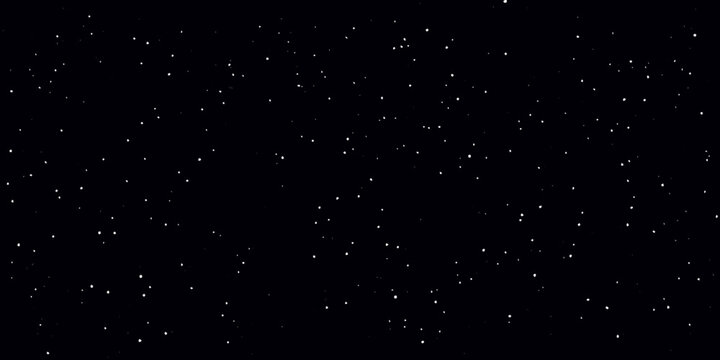 Starry Night Sky Black Background Panoramic Illustration