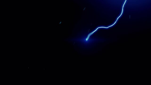 Abstract Electric Lightning Sparks Flashing Against Dark Background.