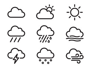 Fototapeta premium Weather Monitoring Icon Set for Digital Platforms and Climate Data Visualization Graphics