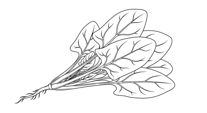 Silverbeet illustration swiss chard line art vegetable garden sketch