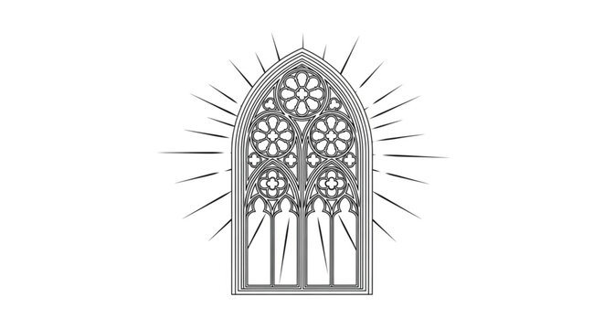 Decorative Gothic Arched Window Design.