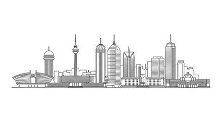 Obraz premium City Skyline with Modern Skyscrapers.