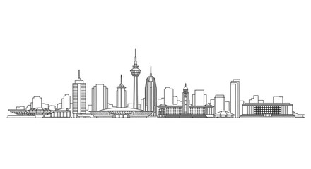 Fototapeta premium City Skyline with Modern Skyscrapers.