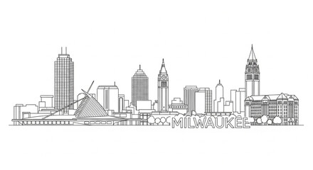 Fototapeta premium City skyline with tall buildings.