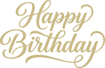 Obraz premium Elegant gold happy birthday calligraphy lettering
