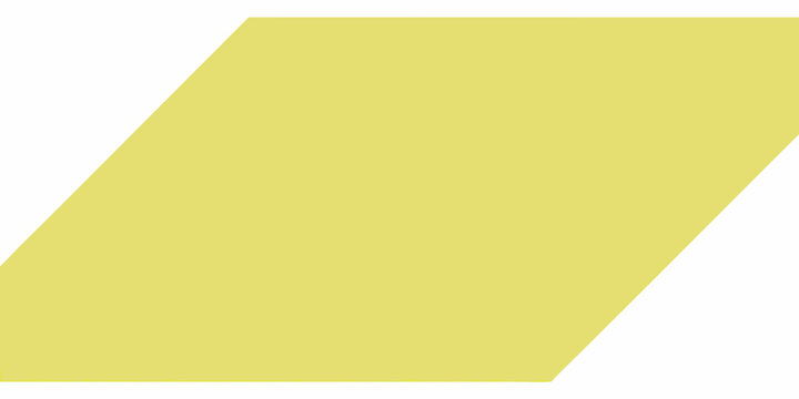 Yellow parallelogram shape on a white background simple geometric design