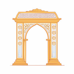 Fototapeta premium Ornate golden archway with decorative patterns