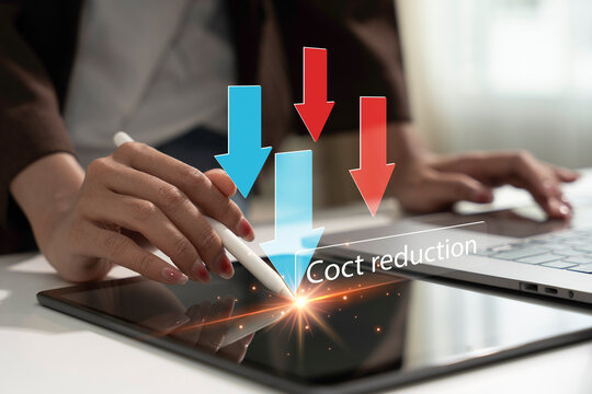 Performance concept of increase quality, speed, efficiency and reduce cost. Efficiency Business Concept. Business performance management and improvement concept. Cost reduction Concept.