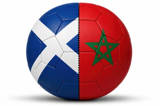 soccer ball with scotland and morocco flags