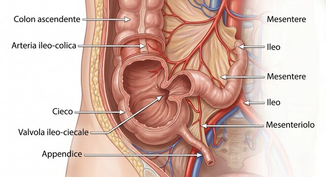 Illustrazione intestino cieco