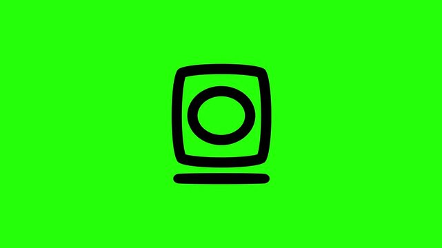 High quality 4K motion asset featuring a dryer square circle with single bottom line permanent press silhouette bouncing. Creative laundry guide asset.