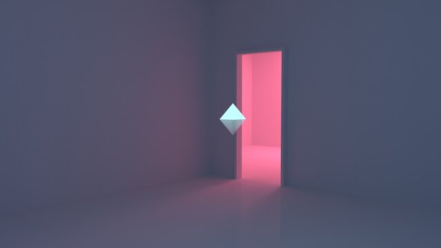 Volumetric 3D rendering shape doorway liminal
