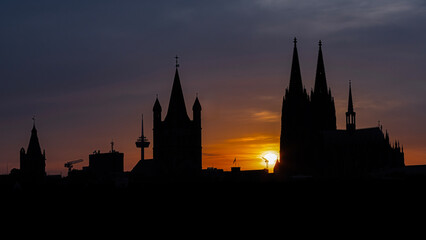 Fototapeta premium Cologne silhouettes, Germany